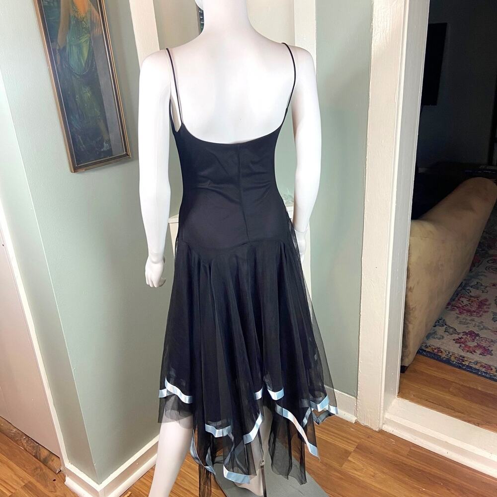 Vintage Y2K B Darlin Fairycore Fairycore Goth Handkerchief Slip Midi Dress kiki - Picture 9 of 11